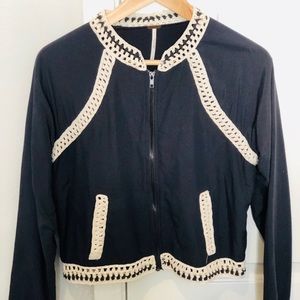 Free people Crochet Trim Bomber jacket